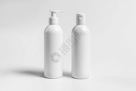 高分辨率化妆品瓶3D包装使分离模型适合设计元件的卫生玻璃皮肤图片