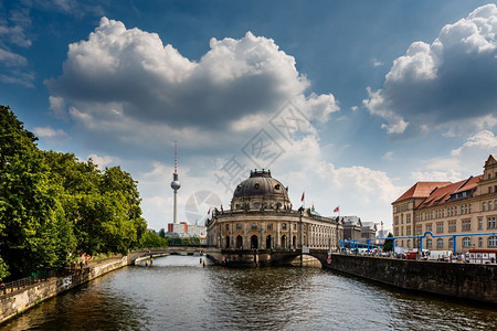 城市德语RiverSpree和博物馆岛德国柏林历史图片