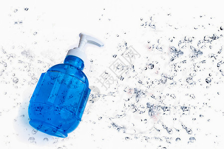抗菌防霉液体小说在白色背景上隔离的蓝酒精净化剂凝胶瓶用于洗涤以保护感染并杀死新科罗纳2019nCoVCovid19健康设计图片
