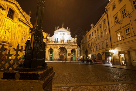 晚上美丽的老城区布拉格风景捷克遗产桥图片