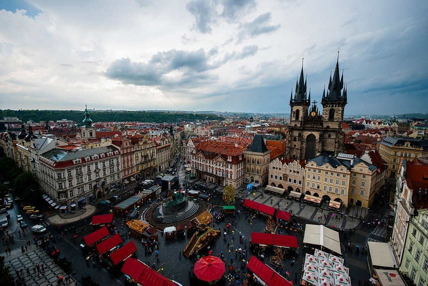 旅行美丽的老城区布拉格风景捷克建筑学欧洲图片