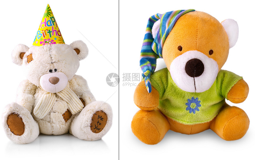 俏皮泰迪熊戴着帽子的写着生日快乐的泰迪熊季节图片