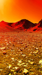 以橙色石块为颜的荒地球宇宙冷清冢图片
