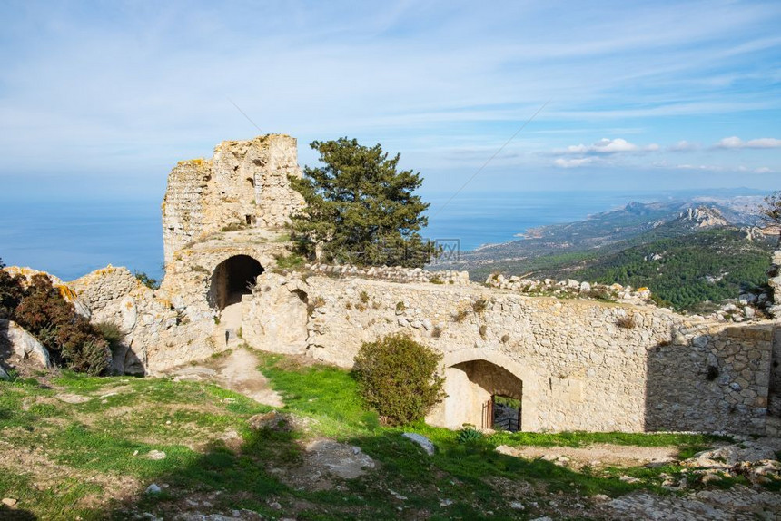 防御Kantara塞浦路斯2018年6月9日坎塔拉城堡是塞浦路斯Ammochostos区三个Pentadaktytylos山脉城图片