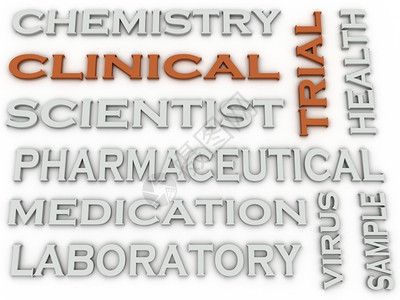 生物学家样本单词疾病新产品字云概念的实验3d图像临床试验设计图片