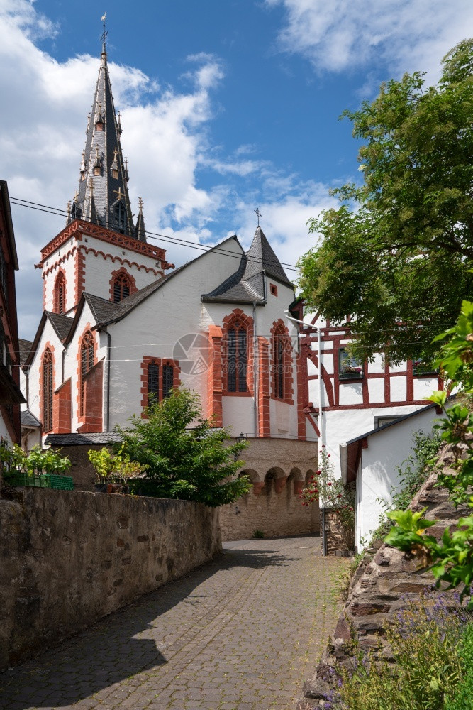 结构体圣马丁教堂德国摩塞尔EdigerEller历史遗址城市的埃勒图片