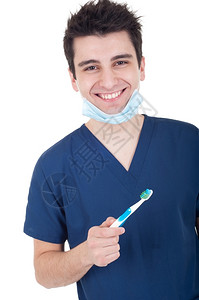 手拿牙刷的男医生图片
