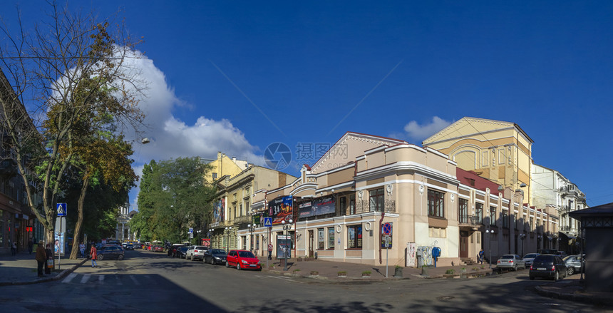 国民酒店乌克兰奥德萨092518年乌克兰敖德萨希腊广场乌克兰奥德萨晴天晨光的希腊广场乌克兰全景中心图片