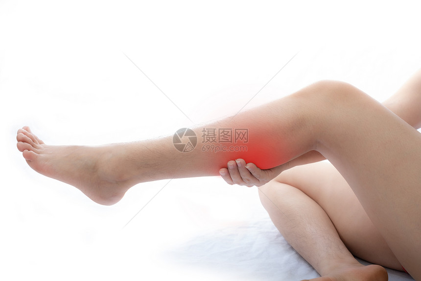 联合的接触症状有腿痛和白种背景的年轻亚洲妇女感到疲劳保健和问题概念有腿痛和白种背景的年轻亚洲妇女图片