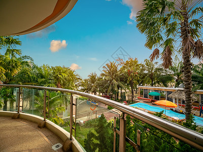 热带酒店的泳池舒适高清图片素材