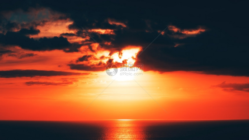 海岸地平线门户14宁静的海面上美丽日落图片