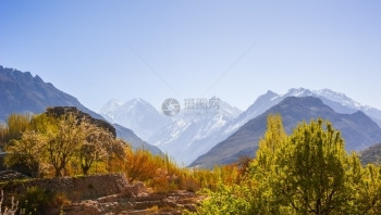 目的地乡村巴基斯坦北部地区秋季的Hunza山谷美丽的地貌景观亚洲图片