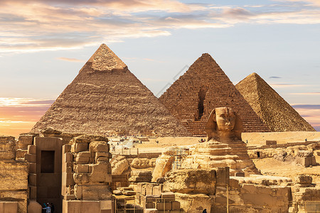由金字塔与斯芬克的埃及神迹开罗兴趣结石高清图片