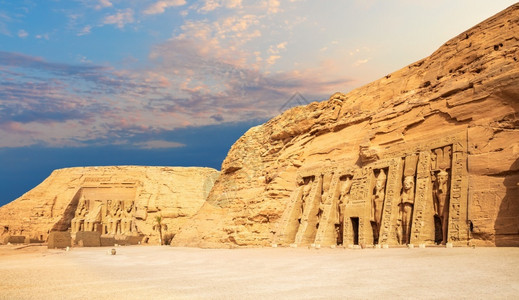埃及人AbuSimbel埃及哈托尔和Nefertari小寺庙世界宗教非洲高清图片素材