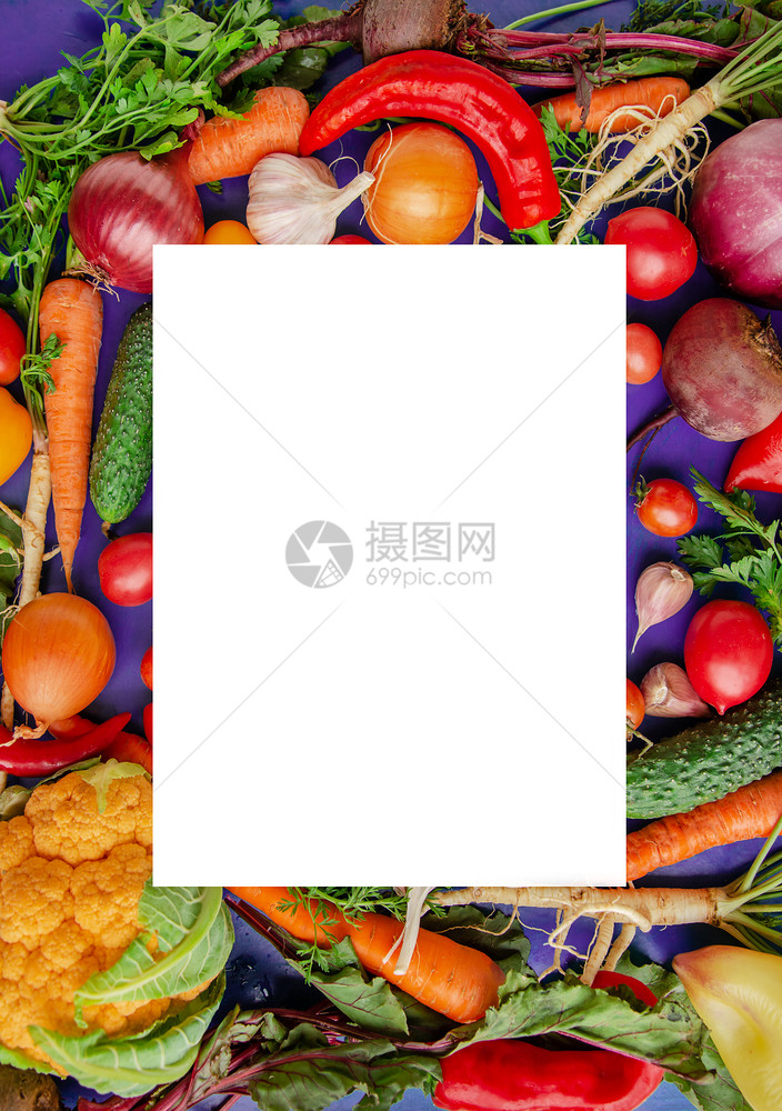 滴美食莴苣蔬菜西红柿胡椒萝卜茄子黄瓜蔬菜蓝背景框架的洋葱文本复制空间蔬菜蓝背景框架的生蔬菜和原组成蓝背景框架的青蔬菜图片