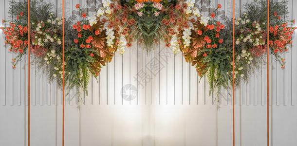 结婚仪式舞台鲜花背景图片