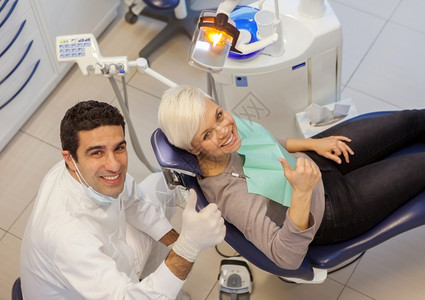 牙诊所的医生与患者图片