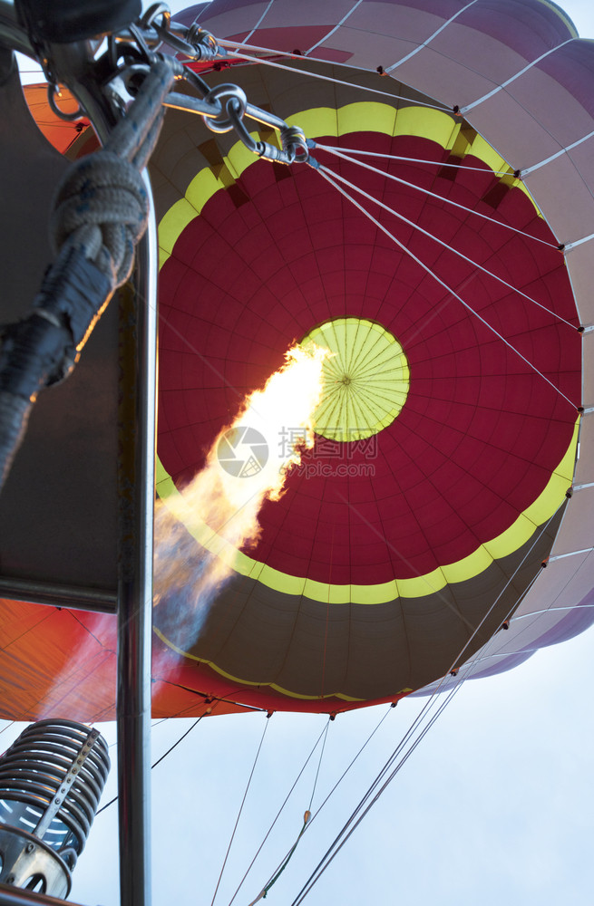 气球被火炬的焰喷发气体燃烧器的火焰使气球充燃器的火焰将球膨胀航班喷射导图片