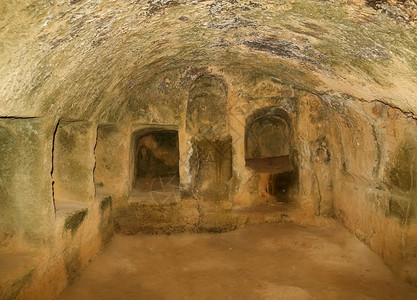 柱子科林斯式塞浦路被称为国王墓穴的帕福斯人间古墓内地进入图片