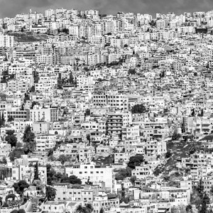 传统的建筑学梯田安曼景色的黑白部分约旦首都丑陋拥挤不堪的首都图片