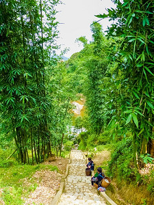 亚洲沙巴场地越南老蔡北山SapaChapa附近的CatcatHmong村部落高清图片素材