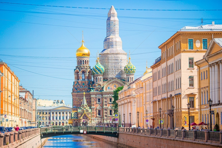 建筑的俄罗斯圣彼得堡20年6月15日圣彼得堡救世主血滴救世主教堂俄罗斯东正SpasnaKrovi救世主教堂照明英石图片
