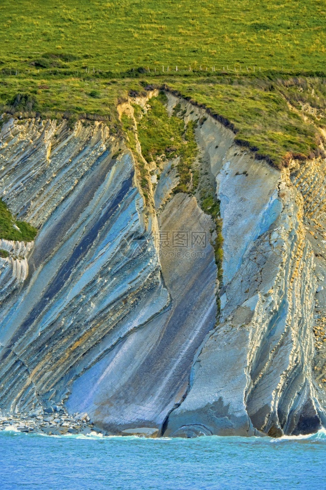悬崖FlyschCliffs巴斯克海岸教科文组织全球地公园欧洲网ZumiaGuipuzcoa巴斯克西班牙欧洲海洋旅行图片