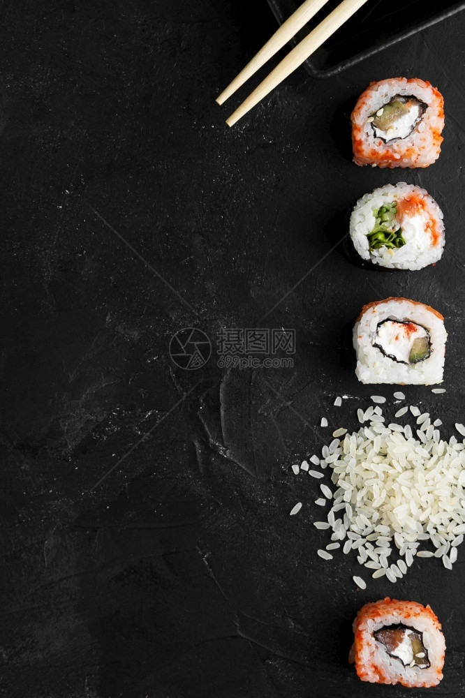 吃生的复制空间寿司卷分辨率和高品质美丽照片复制空间寿司卷高品质美丽照片概念工作室图片