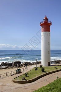 大连发现王国蓝色的海浪南非东岸邻近德班的Umhlananga灯塔风暴背景