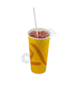 健康果汁在纸杯里用冰和稻草装在一块纸杯里上面有冰和草的纸杯里新鲜图片