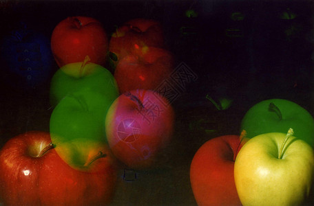 用彩色过滤器拍摄的苹果背景图片