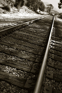 铁路铁路轨道火车树木交通小路技术旅行曲目白色木头过境背景图片