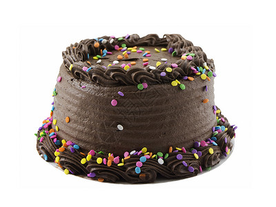 巧克力蛋糕食物糖果装饰巧克力庆典小雨蛋糕磨砂白色背景图片