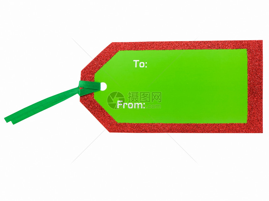 礼品标签红色绿色白色礼物图片