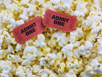 娱乐食物门票玉米电影准入小吃爆米花背景图片