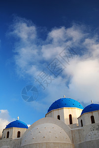 希腊圣托里尼岛希腊东正教教堂 希腊背景图片
