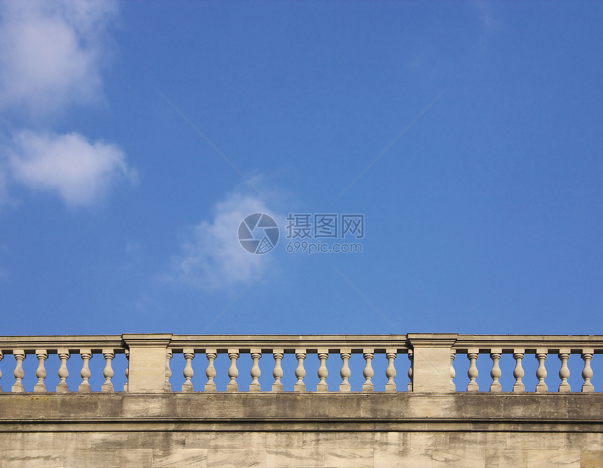 巴勒斯贸易天空石头栏杆石工画廊石方褐色古董蓝色建筑图片