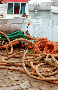 海洋绳港口绿色橙子背景图片