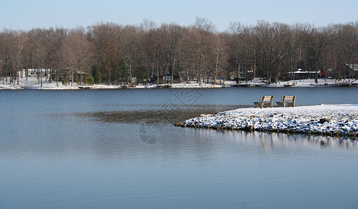 漫冬时俯视湖的班刀图片素材