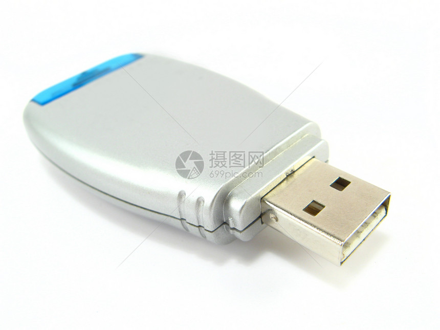 USB 信用卡阅读器蓝色阅读读者连接器技术贮存硬件摄影记忆袖珍图片