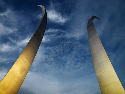 弗吉尼亚州空军纪念低角度尖塔不锈钢工程纪念碑照片军事纪念碑建筑学戏剧性正方形背景
