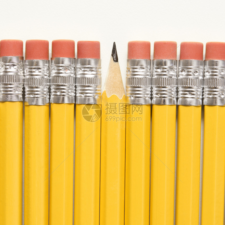 铅笔行黄色橡皮擦工作个性文具学校正方形办公用品教育商业图片