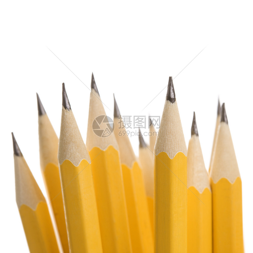 一群尖铅笔教育文具黄色商业办公用品用品工作办公室学校正方形图片