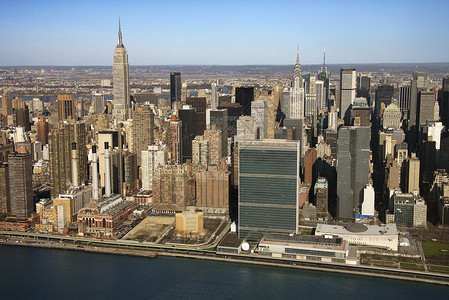 克莱斯勒纽约州曼哈顿建筑风光鸟瞰图景观城市照片旅游高角度旅行建筑学背景