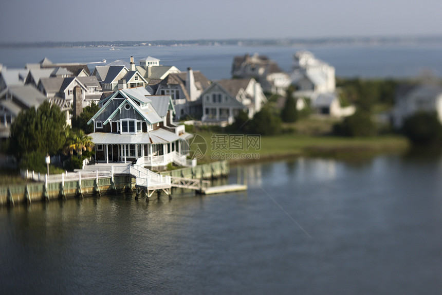 沿海家园建筑学海洋村庄邻里高角度水路社区建筑码头建筑物图片