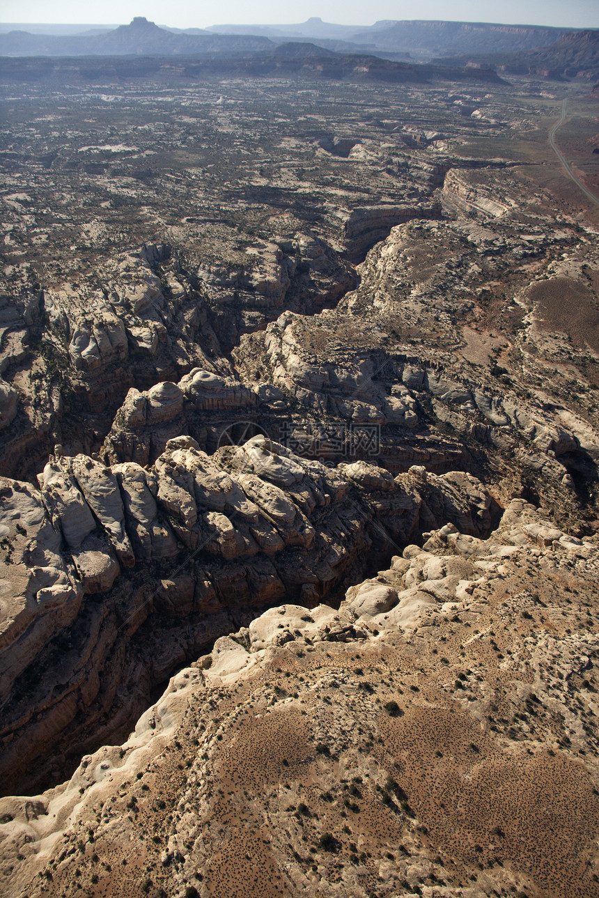 沙漠峡谷编队视图天线骑马路地质学高沙漠岩石鸟瞰图地理土地图片