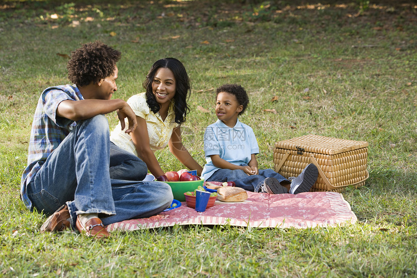 家庭野餐在公园图片