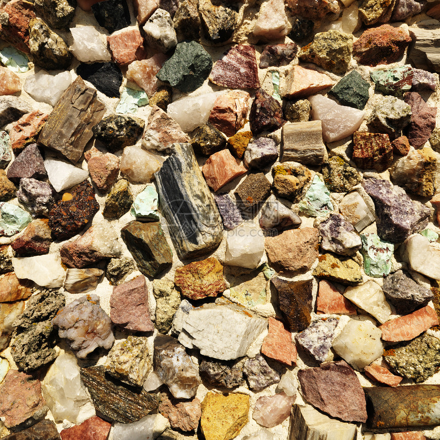 色彩多彩的石头岩石静物鹅卵石正方形图片
