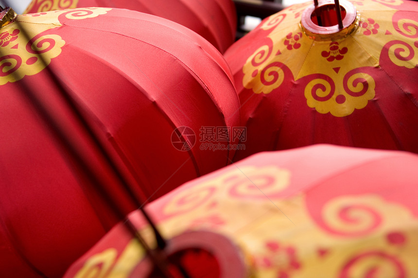 中国绿灯侠新年寺庙红色文化传统宗教庆典灯笼图片