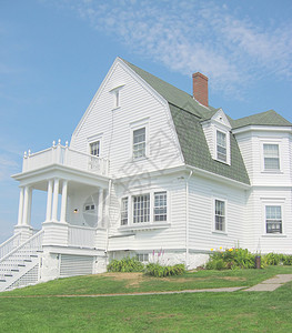 19世纪 灯守护者之家建筑学建筑守光者天空白色蓝色房子背景图片